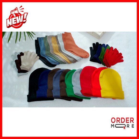 Winter Beanie Gloves Socks Set Bulk Pack Thermal Unisex main image 7